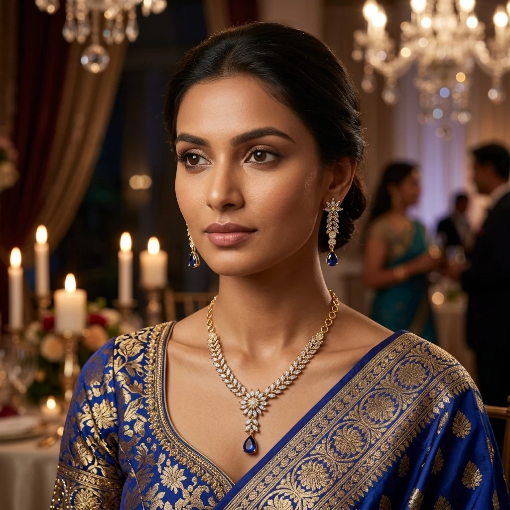 Marquise Sapphire Blue Set