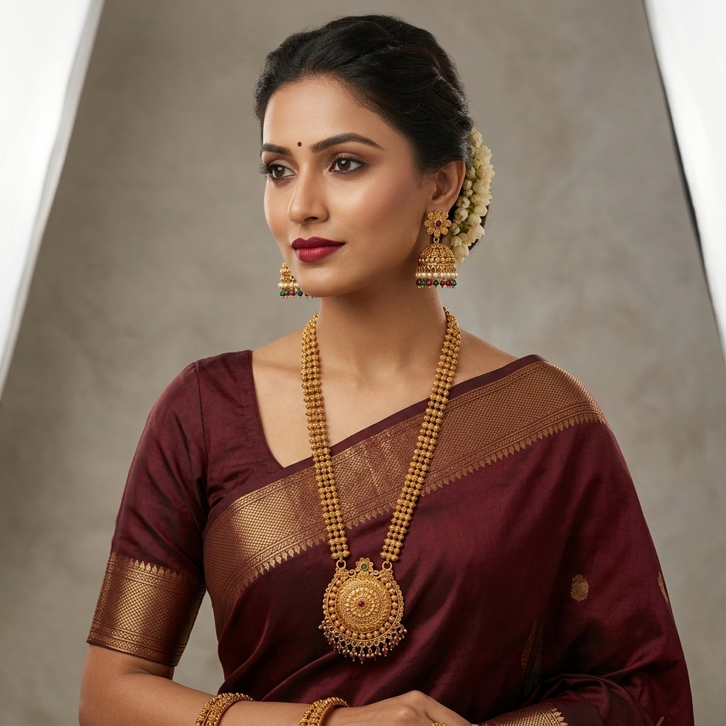 Antique Gold Long Haar Set